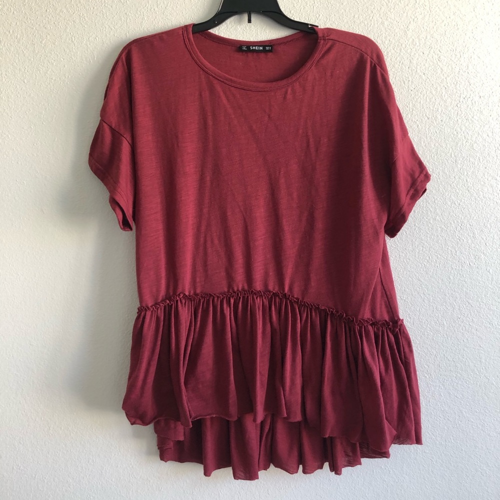 Short-Sleeve Red Shein Top